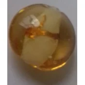 Disk 20 mm bela sa zlatnom sarom -Lampwork perle