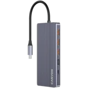Canyon DS-16 - Hub 13v1, 4k, USB-C, siva