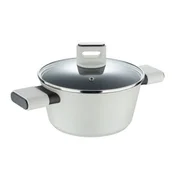 Bergner Lonac s poklopcem s neprianjajućim premazom BG-56091-GY LINIJE 20 cm sivo-bijele