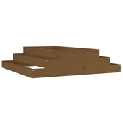 Vidaxl Visoka greda medeno rjava 110x110x27 cm trdna borovina