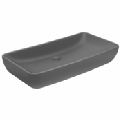 MAISON CHIC Razkošen Umivalnik - Kopalna umivalnik - Lavabo pravokoten mat temno siv 71x38 cm keramičen, (21684617)