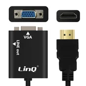 LINQ LinQ, Video kabel Zvok HDMI moški na VGA ženski,, Črna, (5000191878)
