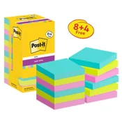 Samolepilni listek Post-it, močan, 76 mm x 76 mm, 90 listov na listek, Cosmic, 12 listkov v paketu