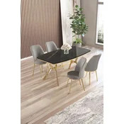 Hanah Home Trpezarijski set, 5 komada, Sivi
