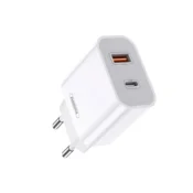 Kucni punjac REMAX RP-U68 USB-A USB-C PD20W + kabel Type-C na lightning beli