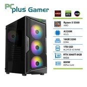 PCPLUS Gamer Ryzen 5 5500 16GB 1TB SSD RTX 5060 TI OC 8GB gaming namizni računalnik