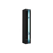 Vitrina PKH24, Boja: Crna + sjajno crna, LED rasvjeta: Da RGB