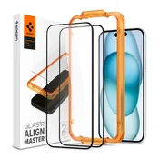 Spigen KALJENO STEKLO SPIGEN ALM GLASS FC 2-PAK IPHONE 15 ČRNO