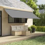 Tenda na uvlacenje antracit 400 x 150 cm od tkanine i celika