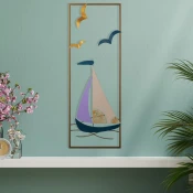 Opviq Zidna dekoracija 32x5x90cm, Zlatne boje