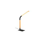 Crna/u prirodnoj boji LED stolna lampa s mogucnosti zatamnjivanja s drvenim sjenilom (visina 73,5 cm) Norris – Trio