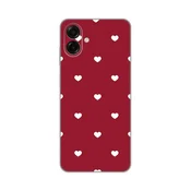Maska za Samsung Galaxy A07 Burgundy Hearts, Silikonska, Print Skin, Crvena
