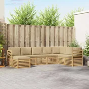 Set vanjskih sofa 8 pcs Bijela i bež 304 x 185,5 x 73 cm
