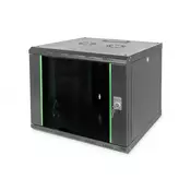 9U wall mounting cabinet, Unique 509x600x600 mm, color black (RAL 9005)