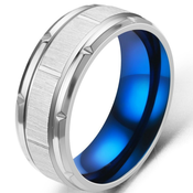 Prstan Travis - srebrn / moder / 62 mm KP17243