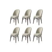 Hanah Home Set stolica Ritim, 44x96x42 cm, 6 komada, Krem-braon