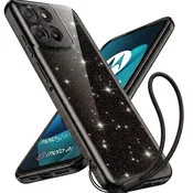 GS Ovitek za Motorola Moto G57 Power, za MagSafe, odporen na udarce, bleščeče črne barve