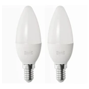 SOLHETTA LED sijalica E14 470 lumena, luster/opal bela
