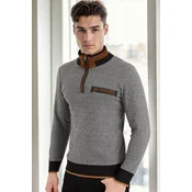 9039 DEWBERRY MENS SWEATSHIRT-PATTERNED BLACK