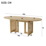 SONNENH Jedilna miza, 200 x 90 cm, MDF, hrast, 200 x 90 x 75 cm, za jedilnico