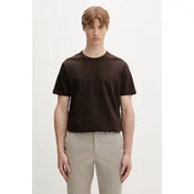 Calvin Klein kratka majica ženska z dodatkom lanu