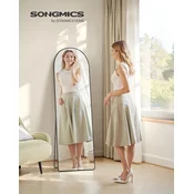 Songmics Celotno ogledalo 160x50x1.3 cm Črno