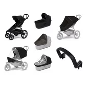 Mestni voziček Thule Urban Glide 4-wheel Black + Bassinet Black SET 7in1