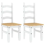 vidaXL vidaXL Jedilni stoli 2 kosa Corona beli 42x47x107 cm trdna borovina, (21415730)