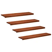 vidaXL Stopnice 4 kos 120 x 30 x 2 cm Rjava Trda bukovina