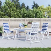 vidaXL vidaXL Zunanja blazina 4 pcs Modra in bela 120 x 50 x 7 cm Blago, (5000232265)