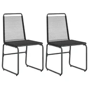 Vidaxl Vrtni stoli 2 szt. Črna 48 x 55 x 89,5 cm Ratan