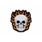 shumee Našitek Lobanja v plamenih - Prišitje - Vezeni našitek/značka/emblem