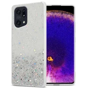 Cadorabo Ohišje, združljivo z Oppo FIND X5 PRO in prozorna z bleščicami - Zaščitni ovitek iz prožnega silikona TPU s svetlečimi bleščicami, (20860370)