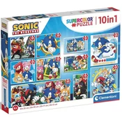 Sonic ježek 10 v 1 supercolor puzzle - Clementoni