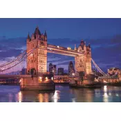 Tower Bridge nocu puzzle HQC 1000kom s posterom - Clementoni