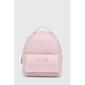 Ruksak Love Moschino za žene, boja: ružicasta, mali, s aplikacijom