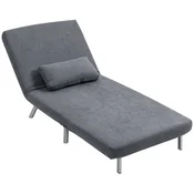 Homestar Fotelj postelja 2-v-1 dizajn 80x75x83 cm temno siva
