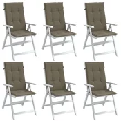 Jastuci za stolice 6 kom prošarano smedesivi 120x50x4cm tkanina