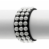 Zapestnica BLACK SNAKE ROUND RIVETS 3 ROWS - LSF1 90