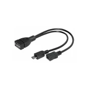 Transmedia Micro-B male Micro-B female to USB-A female, 0,2 m
