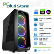 PC PLUS PC PCPLUS STORM I7-12700F/16GB/1TB/RTX3060/W11 gaming namizni računalnik, (20623326)