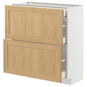 METOD / MAXIMERA Pod.ormaric i 2fronta/3fioke, bela/Forsbacka hrastovina, 80x37 cm