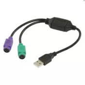 Adapter USB muški 2x PS2 ženski (tastatura + miš)