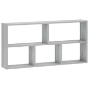 vidaXL Stenska polica Siva Sonoma 102 x 17 x 50 cm Inženirski les