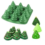 Silikonski pekač za peko ene porcije BOŽIČNO DREVO 3D