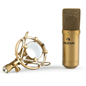 Auna MIC-900G, USB kondenzatorski mikrofon, studijski, kardioidni, zlatna boja