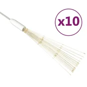 Vidaxl Zunanje novoletne lučke 10 kosov toplo bele 20 cm 1400 LED