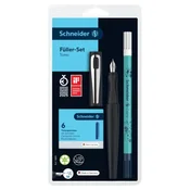 Kemični svinčnik Schneider Tomo črne barve + polnila + radirka z markerjem