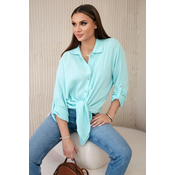 Kesi Włoski Cotton muslin shirt oversize mint