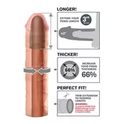 shumee Fantasy X-Tensions - Ovratnik za penis 66 % večji penis + 7,6 cm kože